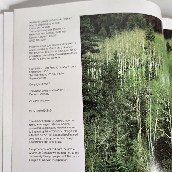 Creme de Colorado Cookbook First Edition Sept 1987 Recipes Hardcover - Picture 5 of 11